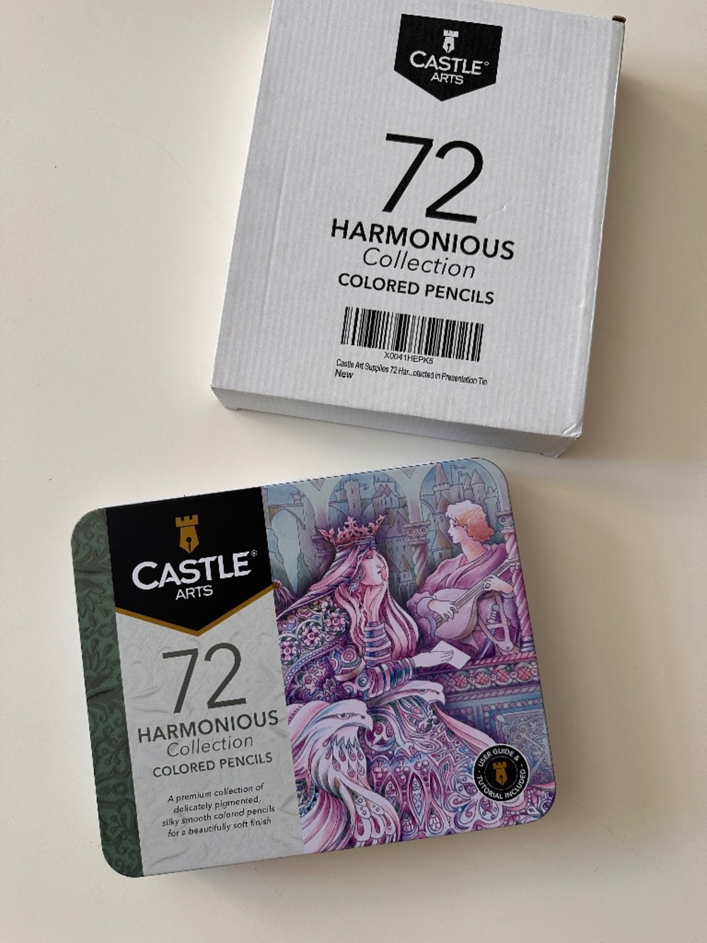 Castle Arts 72 Harmonious Collection Colored Pencils Tin Set Like New Swatched